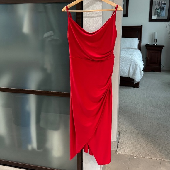 Laundry By Shelli Segal Draped Cocktail Dress - Red Size 10 - Picture 1 of 7